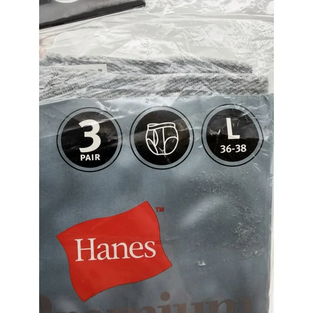Vtg Men Hanes Premium Briefs 3 Pack Sz L 36-38 Blue Black Green